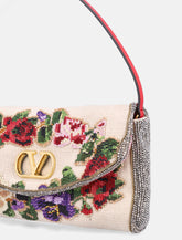 Valentino Garavani Vain Soft Embroidered Linen Small Shoulder Bag -  | Spazio Pritelli