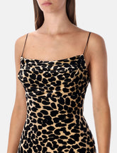 Balmain leopard-print velvet midi dress with thin straps - | Spazio Pritelli
