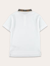 Kid - Burberry Cotton Polo with Check Collar - | Spazio Pritelli