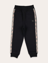 Kid - Burberry Joggers with Check Side Trim - | Spazio Pritelli