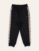 Burberry cotton jogging trousers with Check trims for kids - | Spazio Pritelli