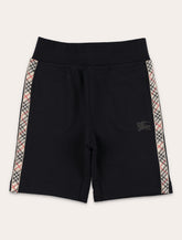 Kid - Burberry Cotton Shorts with Check Trim - | Spazio Pritelli