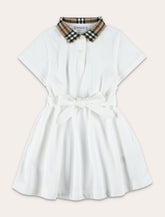 Kid - Burberry Polo Dress with Check Collar - | Spazio Pritelli