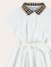 Kid - Burberry Polo Dress with Check Collar - | Spazio Pritelli