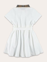 Kid - Burberry Polo Dress with Check Collar - | Spazio Pritelli