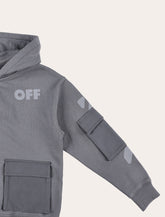 Off-White Kids grey zip hoodie with pockets - | Spazio Pritelli