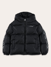 Off-White Kids Black Bookish Down Jacket - | Spazio Pritelli
