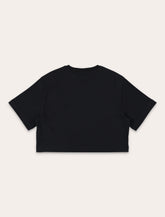 Off-White Kids black cropped cotton t-shirt with heart print - | Spazio Pritelli