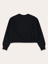 Off-White Kids black cropped cotton sweatshirt with heart print - | Spazio Pritelli