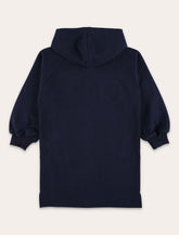 Chloé kids logo Hooded logo dress in brushed fleece - | Spazio Pritelli