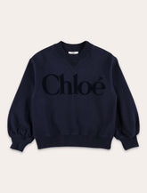 Chloé kids velvet logo sweatshirt - | Spazio Pritelli