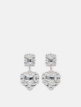 Crystal Pearl Tiered Heart Earrings - | Spazio Pritelli