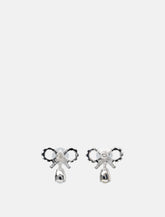 Micro Bow Droplet Earrings in pink - | Spazio Pritelli
