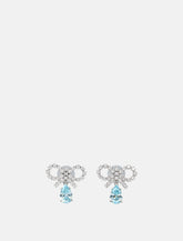 Micro Bow Droplet Earrings in Light Blue - | Spazio Pritelli