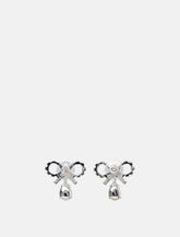 Micro Bow Droplet Earrings in Light Blue - | Spazio Pritelli