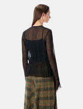 Our Legacy black sheer crinkle waist blouse - | Spazio Pritelli