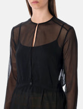 Our Legacy black sheer crinkle waist blouse - | Spazio Pritelli