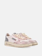 Autry Medalist Low Super Vintage Woman's Sneakers in White and Rose - | Spazio Pritelli