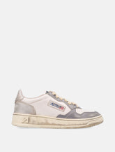 Autry Medalist Low Super Vintage Woman's Sneakers in White, Old Silver, and Platinum - | Spazio Pritelli