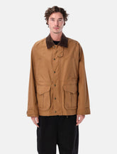 Junya Watanabe Work Jacket with Corduroy Collar and Check Panel - | Spazio Pritelli