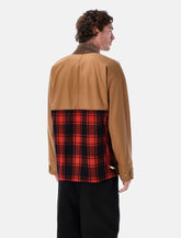 Junya Watanabe Work Jacket with Corduroy Collar and Check Panel - | Spazio Pritelli