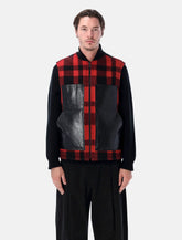 Red and black checked vest by Junya Watanabe - | Spazio Pritelli