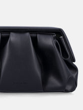 Themoirè Afrodite black vegan leather clutch - | Spazio Pritelli