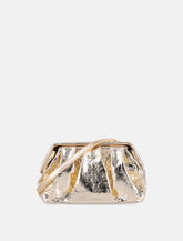 Themoirè Afrodite metallic gold clutch - | Spazio Pritelli
