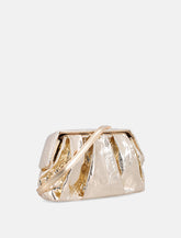 Themoirè Afrodite metallic gold clutch - | Spazio Pritelli