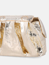 Themoirè Afrodite metallic gold clutch - | Spazio Pritelli