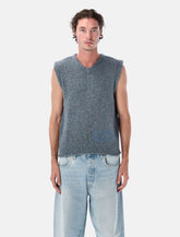 ERL blue mélange knit vest - | Spazio Pritelli