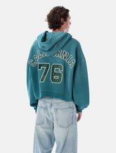 ERL Letterman zipped hoodie in green - | Spazio Pritelli