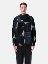 and Wander Mix Shaggy knit hoodie in wool-mohair blend - | Spazio Pritelli