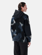 and Wander Mix Shaggy knit hoodie in wool-mohair blend - | Spazio Pritelli
