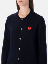 Comme des Garçons Play wool cardigan with red heart - | Spazio Pritelli