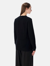 Comme des Garçons Play wool V-neck sweater with red heart and crystals - | Spazio Pritelli
