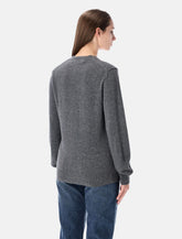 Comme des Garçons Play wool V-neck sweater with red heart and crystals - | Spazio Pritelli