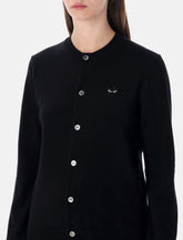 Comme des Garçons Play wool cardigan with crystal heart - | Spazio Pritelli