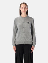 Comme des Garçons Play wool cardigan with crystal heart - | Spazio Pritelli