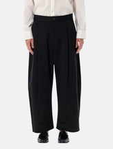 Studio Nicholson wide-leg peached cotton Sorte trousers - | Spazio Pritelli