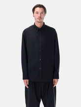 Studio Nicholson oversized wool navy blue shirt - | Spazio Pritelli