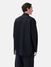 Studio Nicholson oversized wool navy blue shirt - | Spazio Pritelli