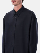 Studio Nicholson oversized wool navy blue shirt - | Spazio Pritelli
