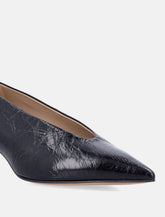 Babouche Kitten Heels Black Naplack - | Spazio Pritelli