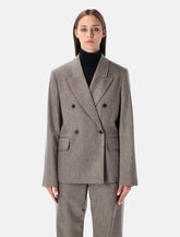 LouLou de Saison Gina wool-blend double-breasted flannel jacket - | Spazio Pritelli