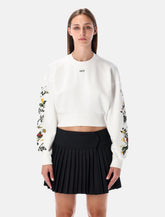 Off-White Arrow Flowers cropped logo sweatshirt - | Spazio Pritelli