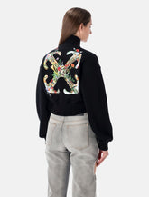 Off-White black crop zip fleece with Arrow Glass print - | Spazio Pritelli
