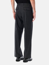Sunflower wide-leg wool twill trousers in grey - | Spazio Pritelli