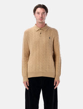 Polo Ralph Lauren cable knit wool and cashmere polo sweater - | Spazio Pritelli