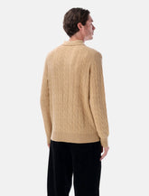Polo Ralph Lauren cable knit wool and cashmere polo sweater - | Spazio Pritelli